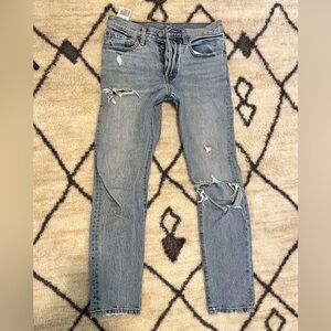 Levi's 501 Light Blue Distressed Denim